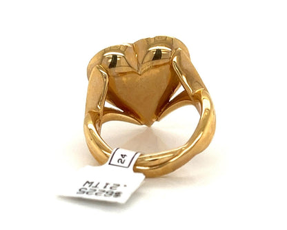 Kabana Diamond Spiny Oyster MOP Gems 14k Yellow Gold Heart Ring - Size 8