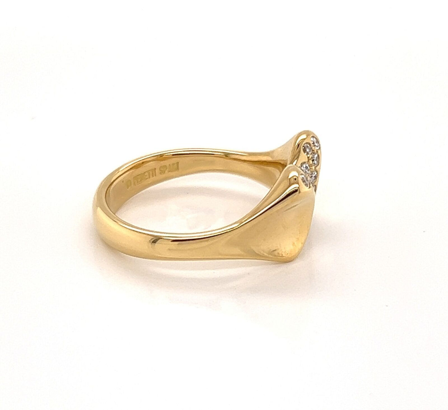 Tiffany & Co. Peretti Diamond 18k Yellow Gold Double Leaf Ring