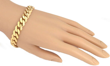 Monaco Classic 14k Yellow Gold Flat Cuban Link Bracelet
