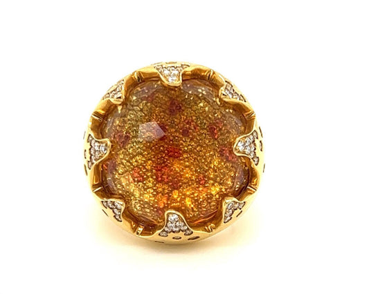 Pasquale Bruni Sissi Citrine & Diamond 18k Yellow Gold Dome Ring | Rings | catalog, Designer Jewelry, Pasquale Bruni, Rings | Pasquale Bruni