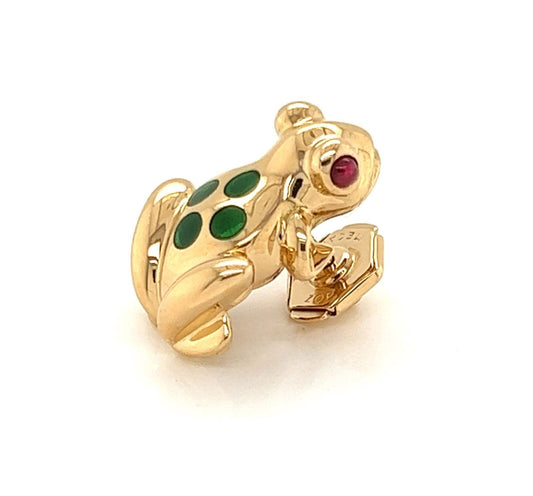 Cartier Ruby Enamel 18k Yellow Gold Frog Lapel Pin | brooches | Brooches, cartier, catalog, Designer Jewelry, pins | Cartier