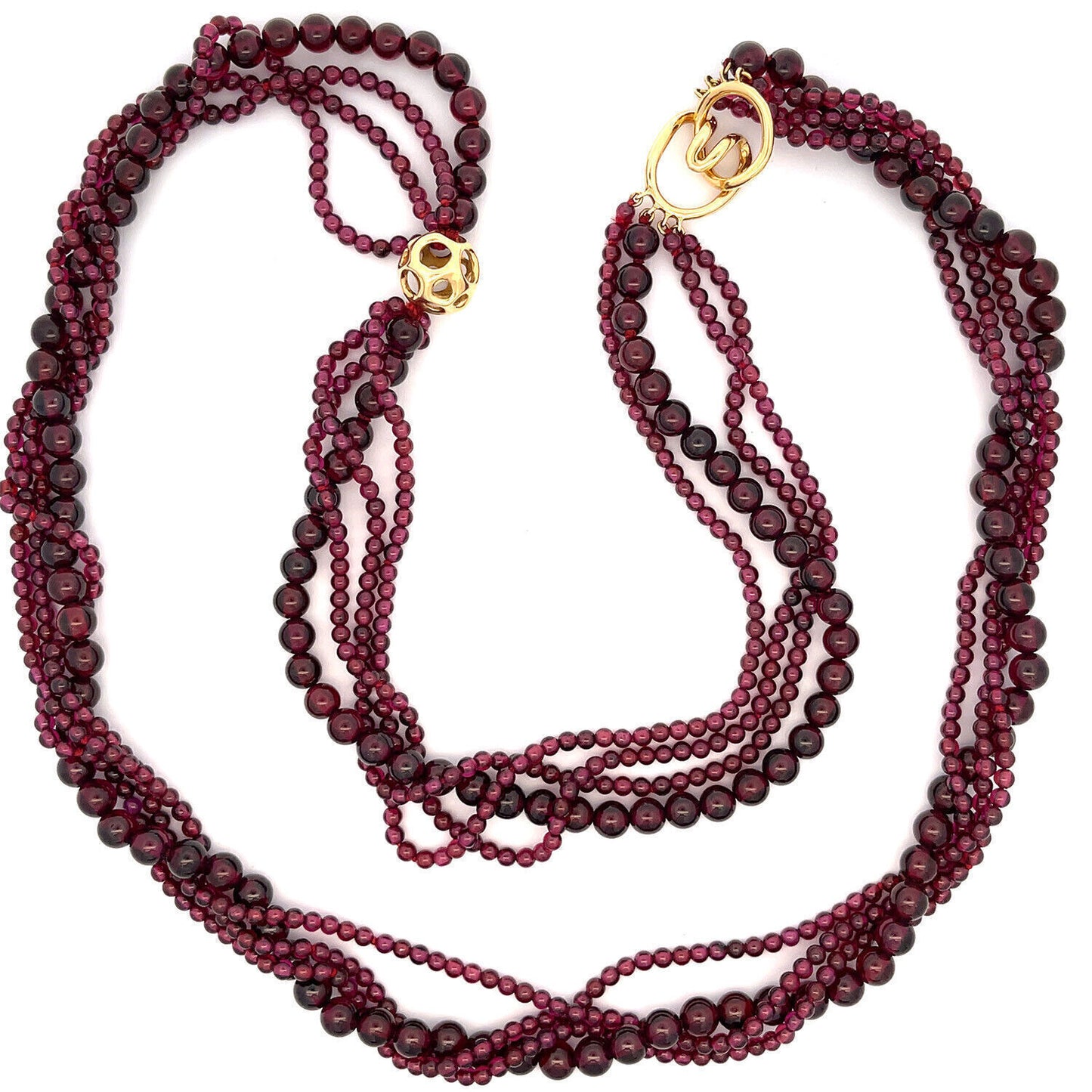 Tiffany & Co. Cummings Garnet Beads Motif Long 31.5" Necklace
