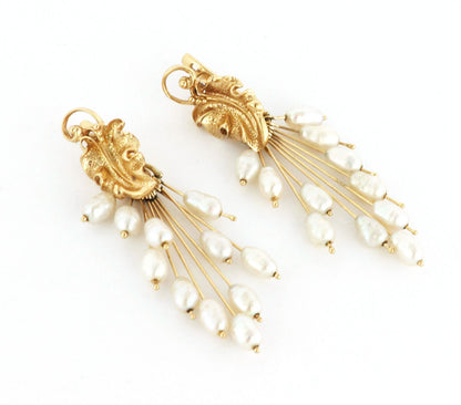 Freshwater Pearls 14k Yellow Gold Convertible Dangle Earrings | Earrings | catalog, Earrings, Estate, Vintage | Estate