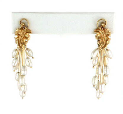 Freshwater Pearls 14k Yellow Gold Convertible Dangle Earrings