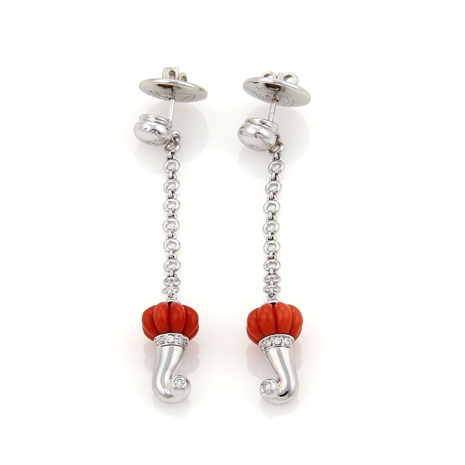 Chantecler Diamonds & Coral Fancy 18k Gold Dangle Earrings | Earrings | catalog, Chantecler, Designer Jewelry, Earrings | Chantecler