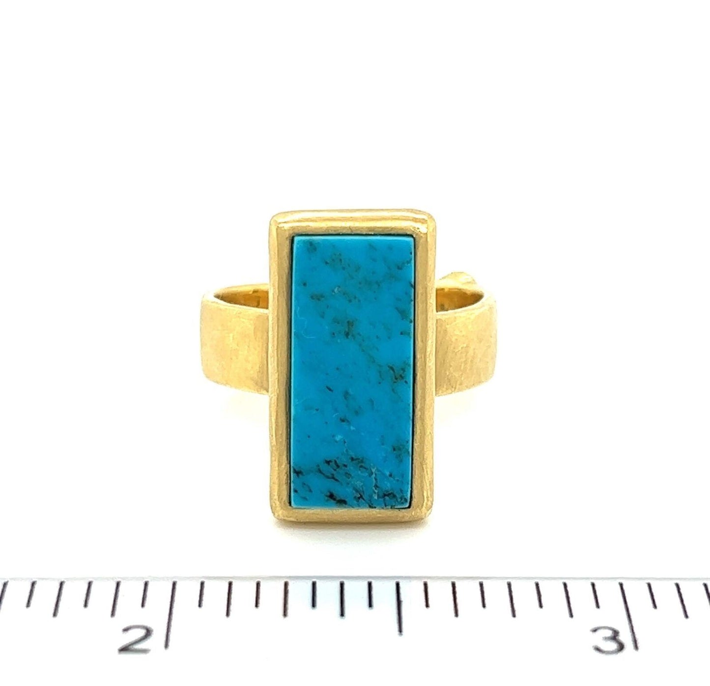 H.Stern Turquoise Diamond 18k Yellow Gold Long Top Ring