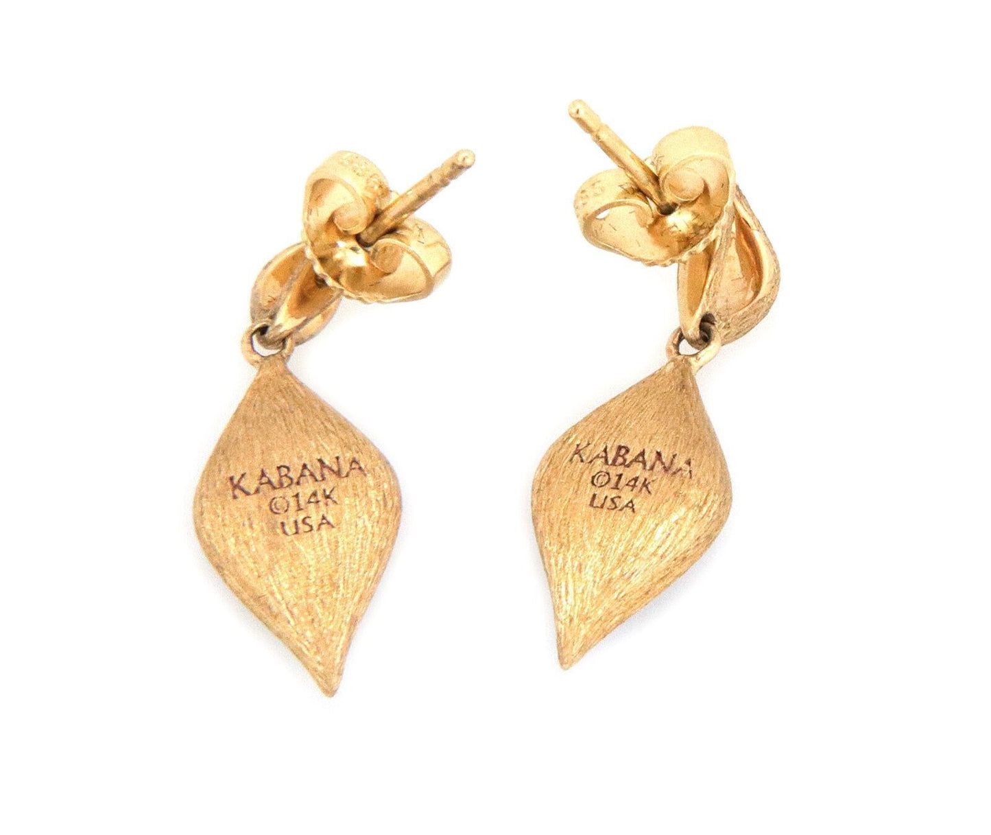 Kabana 14k Yellow Gold Lapis Lazuli Rhombus Shape Dangle Earrings