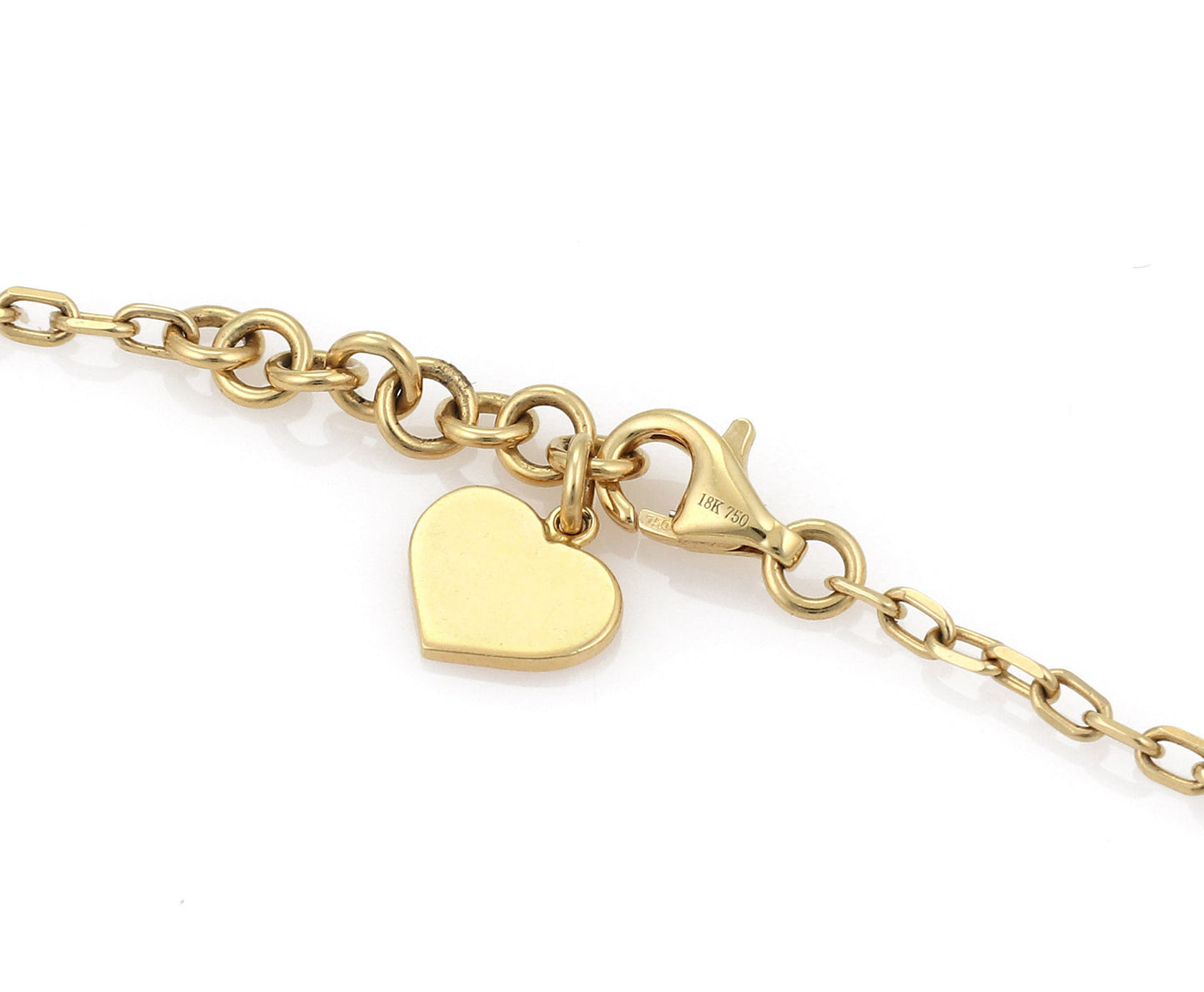 Diamond & Gem Stones 18k Yellow Gold Hamsa hands & Good Luck Charm Bracelet