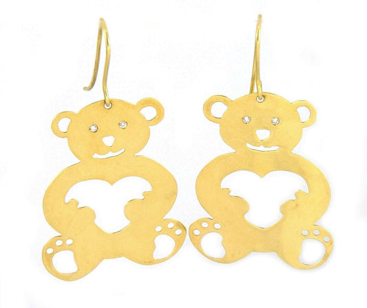 Roberto Coin Diamond 18k Yellow Gold Teddy Bear Hook Dangle Earrings | Earrings | catalog, Designer Jewelry, Earrings, Roberto Coin | Roberto Coin