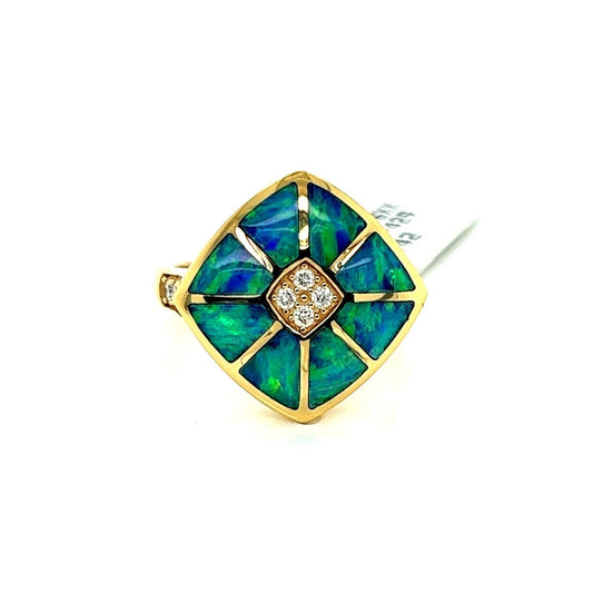 Kabana Diamond Fire Opal Inlay 18k Yellow Cocktail Ring | Rings | catalog, Designer Jewelry, Kabana, Rings | Kabana