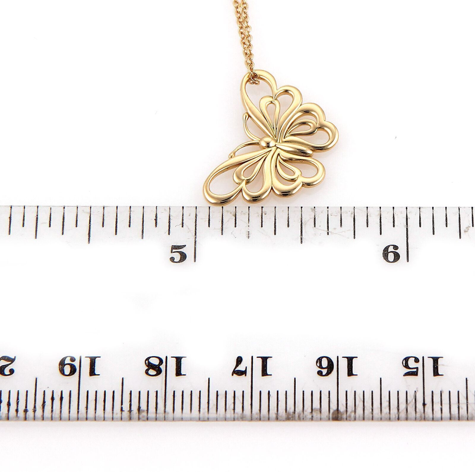 Tiffany Co. 18k Rose Gold Butterfly Pendant Necklace Jewels by Joy