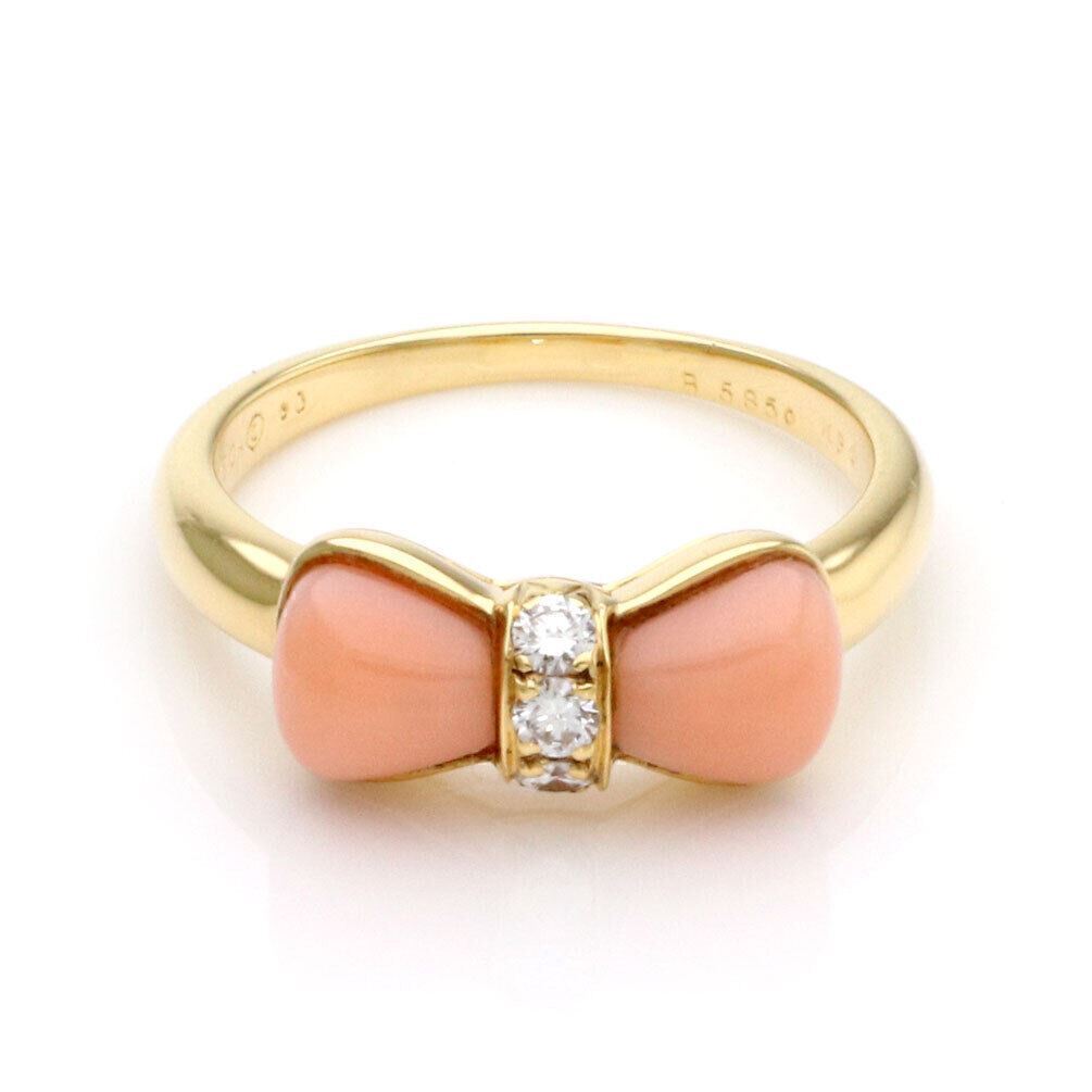 Van Cleef & Arpels 18k Yellow Gold Coral Diamond Bow Ring | Rings | catalog, Designer Jewelry, Rings, Van Cleef & Arpels, VCA | Van Cleef & Arpels