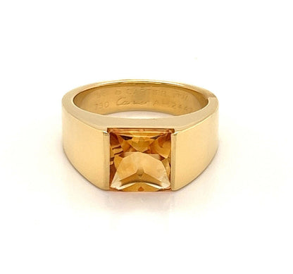 Cartier 18k Yellow Gold Large Tank Citrine Ring | Rings | cartier, catalog, Designer Jewelry, Rings | Cartier
