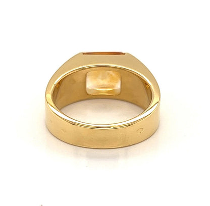 Cartier 18k Yellow Gold Large Tank Citrine Ring