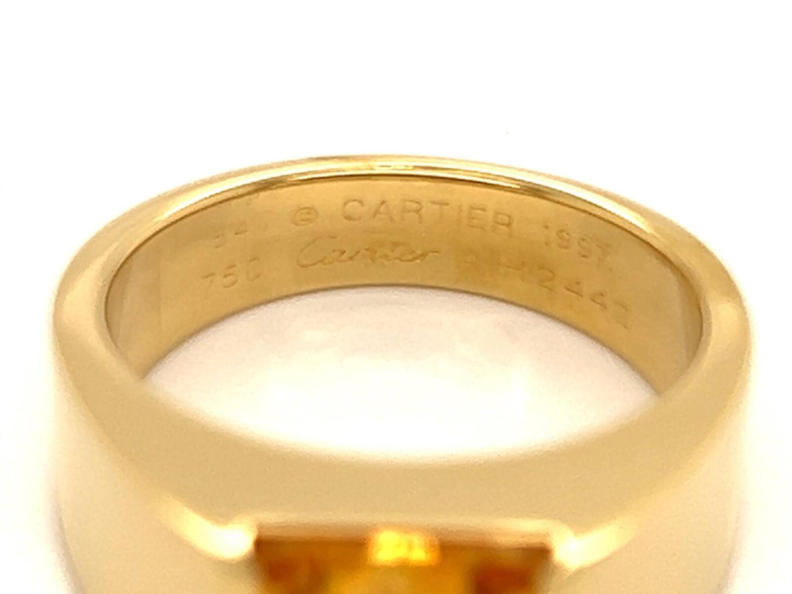 Cartier 18k Yellow Gold Large Tank Citrine Ring