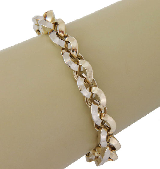 Knife Edge Round 14k Two Tone Gold Link Bracelet | Bracelets | Bracelets, catalog, Estate | Estate