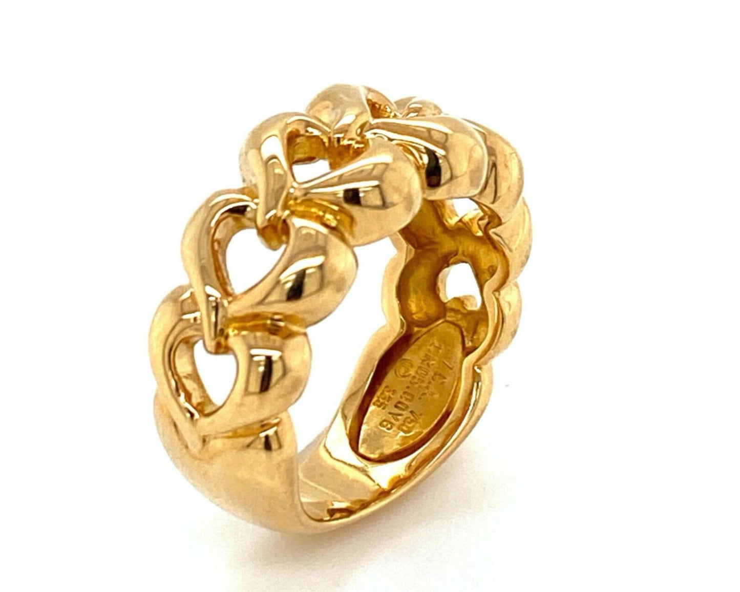 Van Cleef & Arpels 18k Yellow Gold Open Hearts Ring