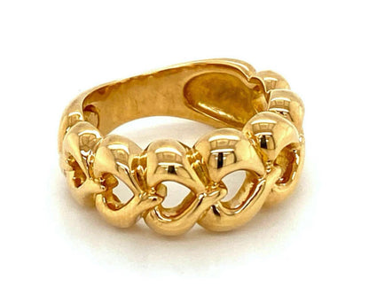 Van Cleef & Arpels 18k Yellow Gold Open Hearts Ring