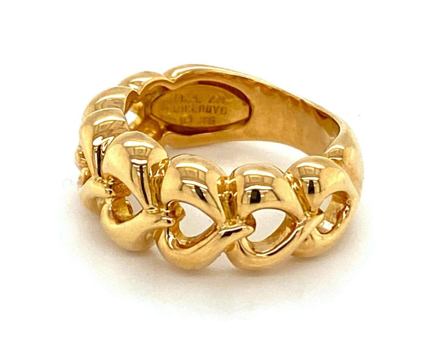 Van Cleef & Arpels 18k Yellow Gold Open Hearts Ring