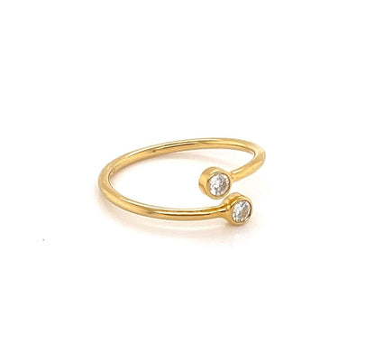 Tiffany & Co. 18k Yellow Gold Peretti Diamond Hoop Ring - Size 4.5