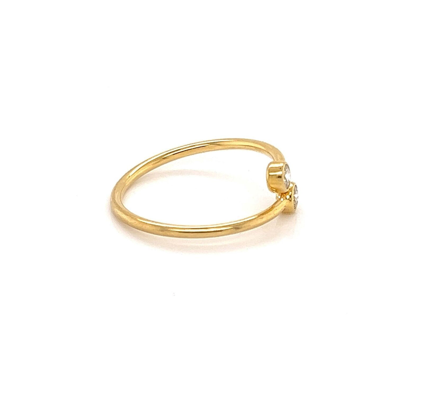 Tiffany & Co. 18k Yellow Gold Peretti Diamond Hoop Ring - Size 4.5