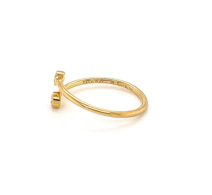 Tiffany & Co. 18k Yellow Gold Peretti Diamond Hoop Ring - Size 4.5