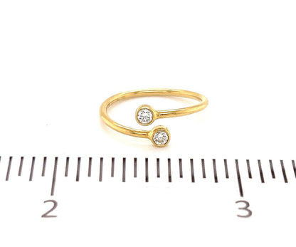 Tiffany & Co. 18k Yellow Gold Peretti Diamond Hoop Ring - Size 4.5