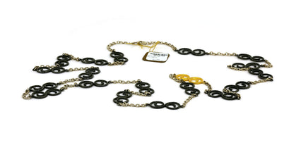 Gurhan Vortex Dark White Sterling & 24k Gold Overlay Spiral Chain Necklace