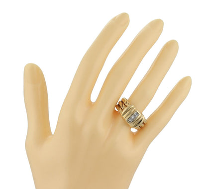 Charriol Diamond 18k Gold Classique Triple Cable Stack Ring