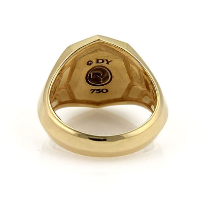 David Yurman Green Onyx Intaglio 18k Yellow Gold Octagon Ring