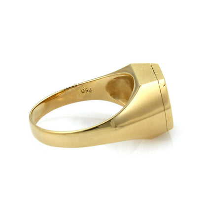 Waltham Rotating Diamond Onyx 18k Yellow Gold Octagon Ring