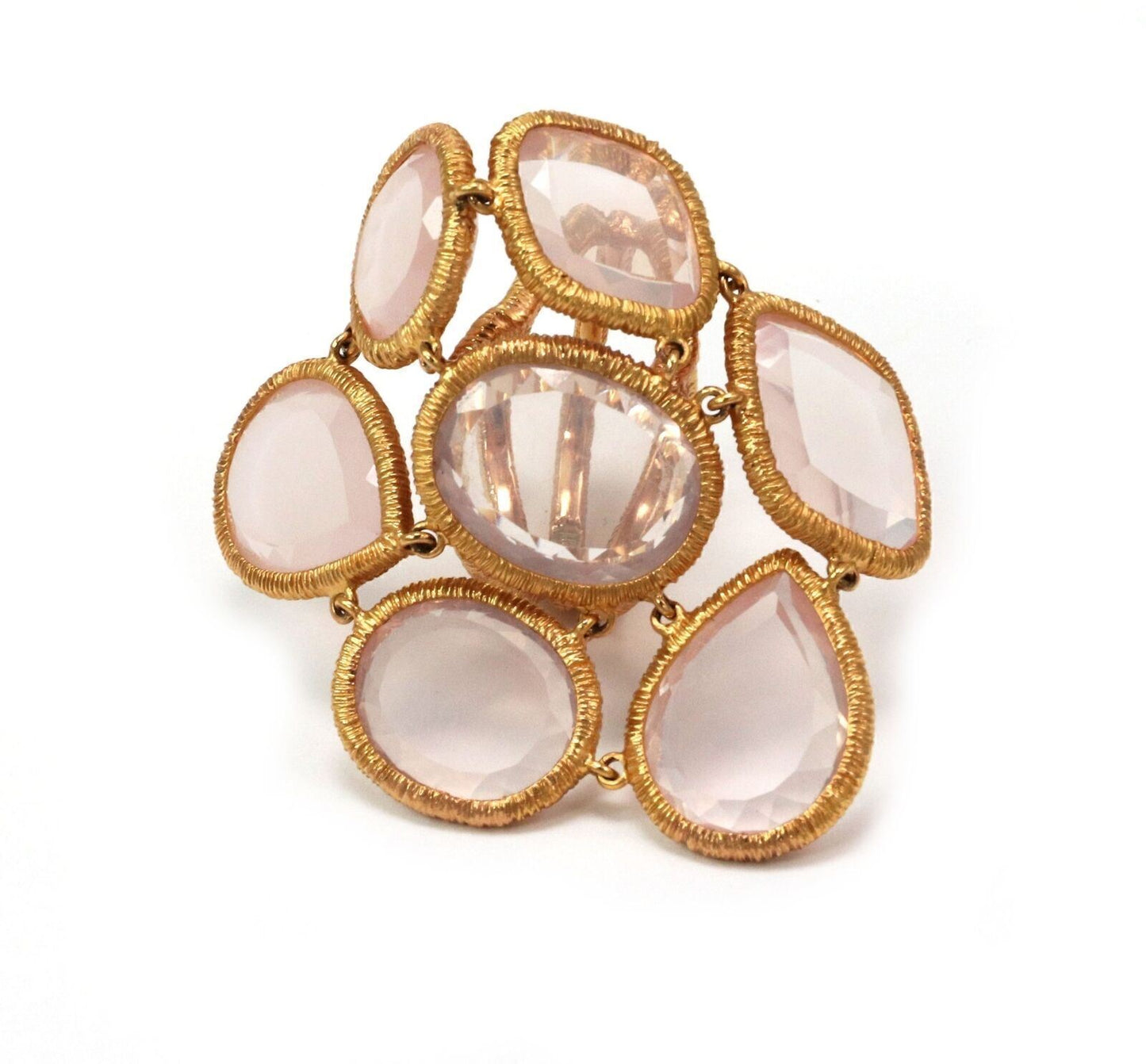 Leader Line 18k Rose Gold Sliced Pink Quartz Fancy Flex Top Ring | Rings | catalog, Designer Jewelry, Estate, Rings | Estate