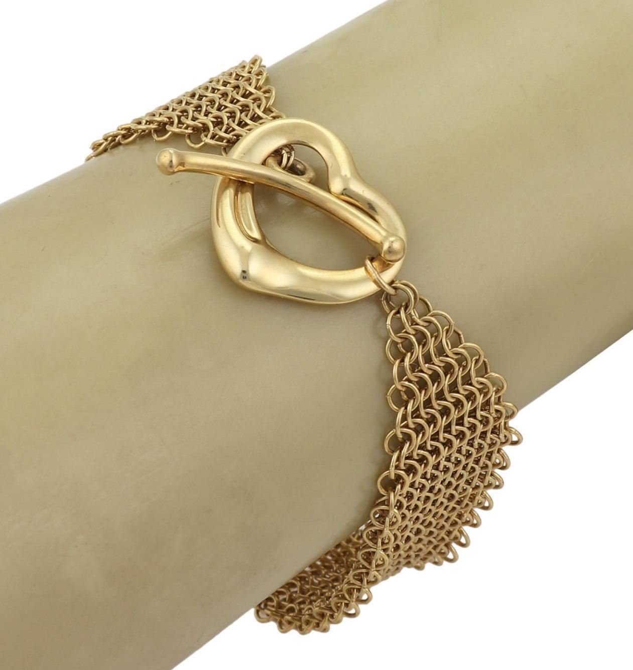 Tiffany & Co Peretti 18k Yellow Gold Mesh Heart Toggle Clasp Bracelet | Bracelets | Bracelets, catalog, Designer Jewelry, Elsa Peretti, Tiffany & Co. | Tiffany & Co.