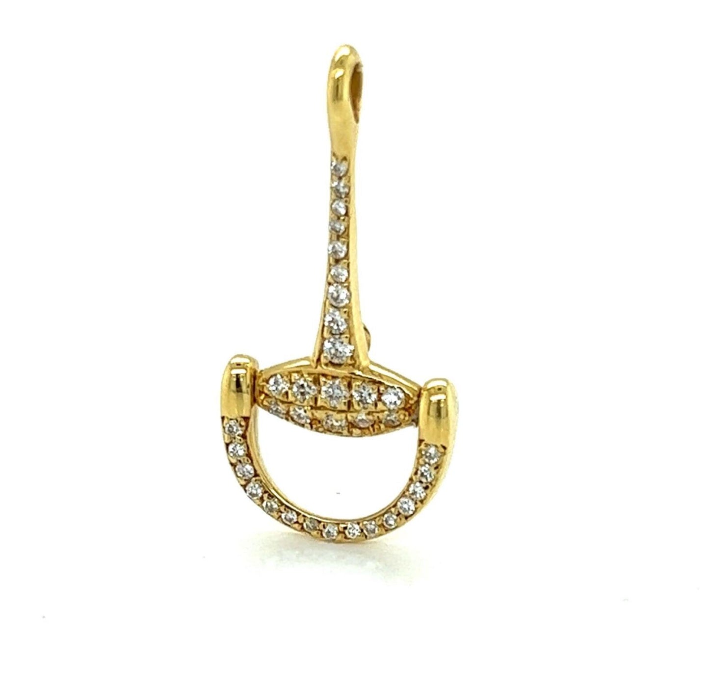 Roberto Coin Diamond 18k Yellow Gold D Snaffle Horse-bit Pendant