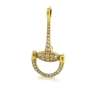 Roberto Coin Diamond 18k Yellow Gold D Snaffle Horse-bit Pendant