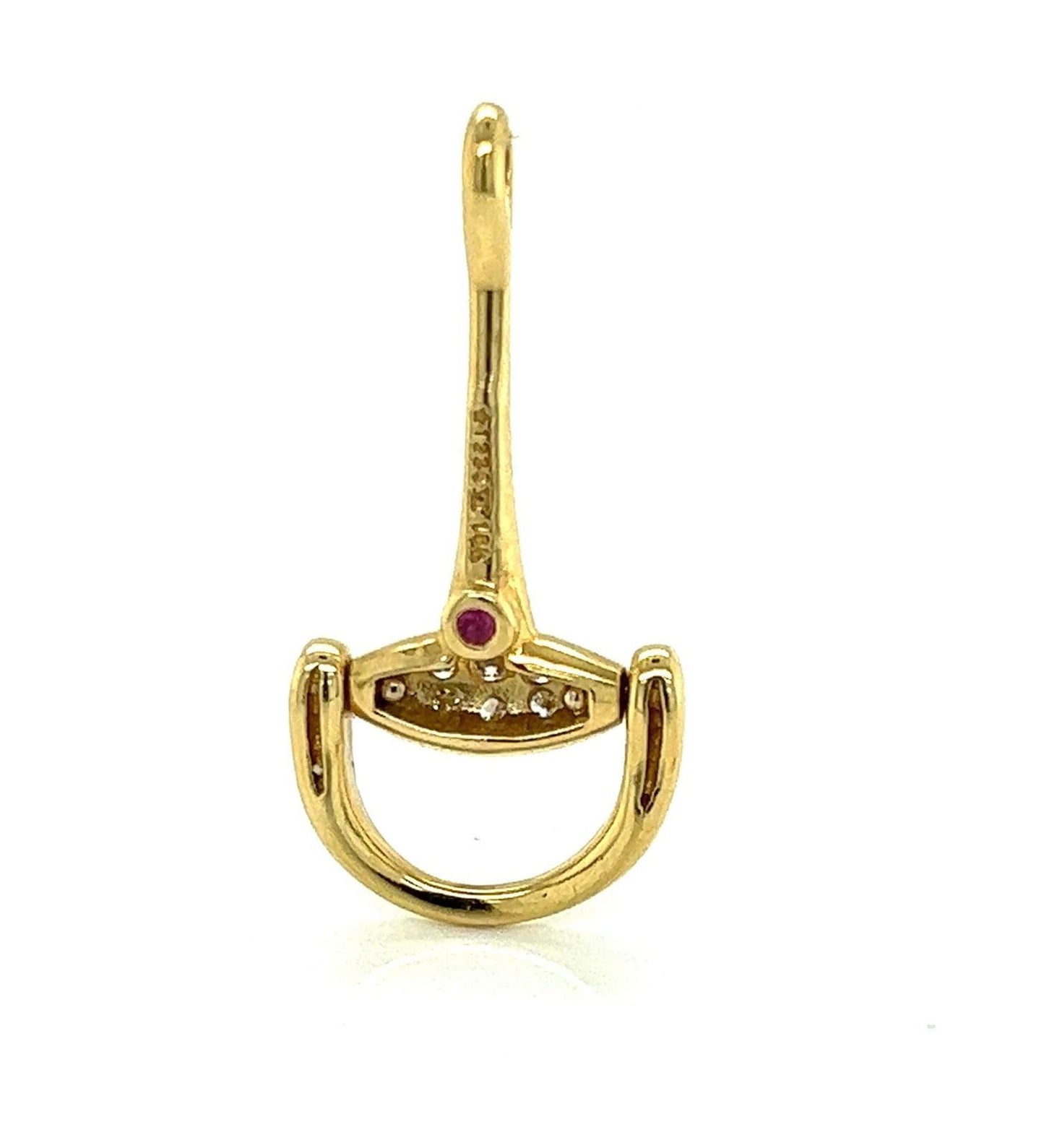 Roberto Coin Diamond 18k Yellow Gold D Snaffle Horse-bit Pendant