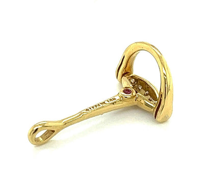 Roberto Coin Diamond 18k Yellow Gold D Snaffle Horse-bit Pendant