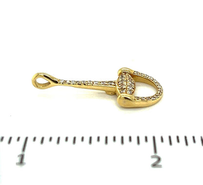 Roberto Coin Diamond 18k Yellow Gold D Snaffle Horse-bit Pendant