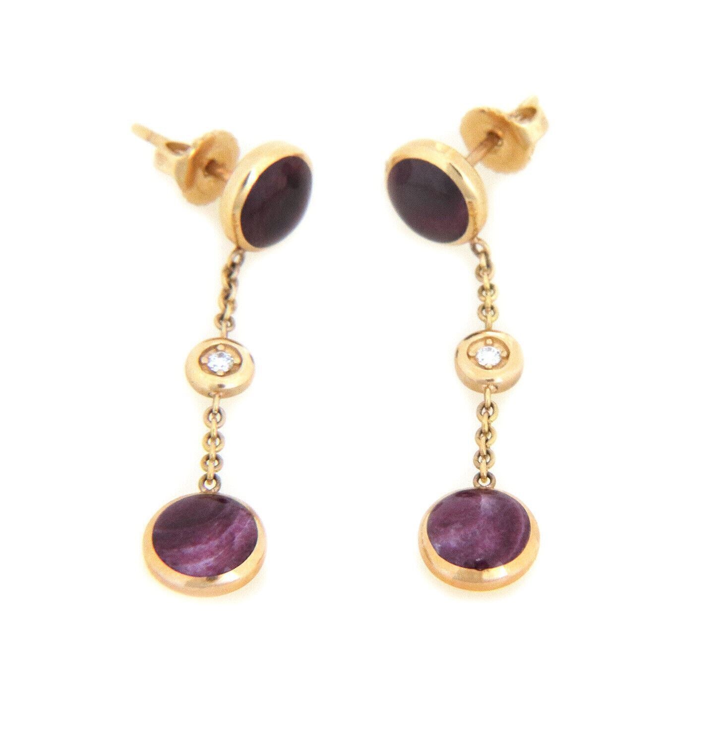Kabana Diamond Spiny Oyster Gems 14k Yellow Gold Dangle Earrings | Earrings | catalog, Designer Jewelry, Earrings, Kabana | Kabana