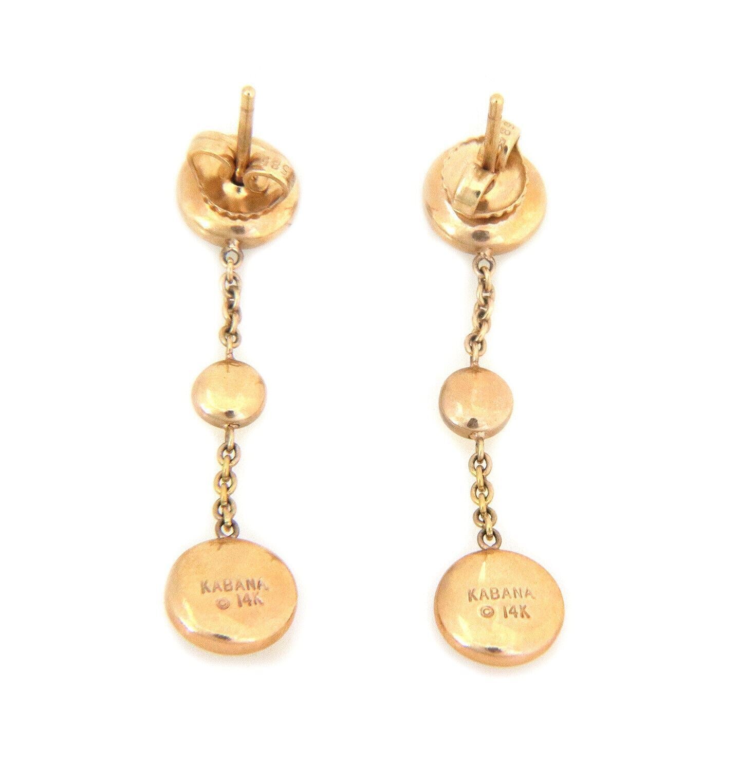 Kabana Diamond Spiny Oyster Gems 14k Yellow Gold Dangle Earrings