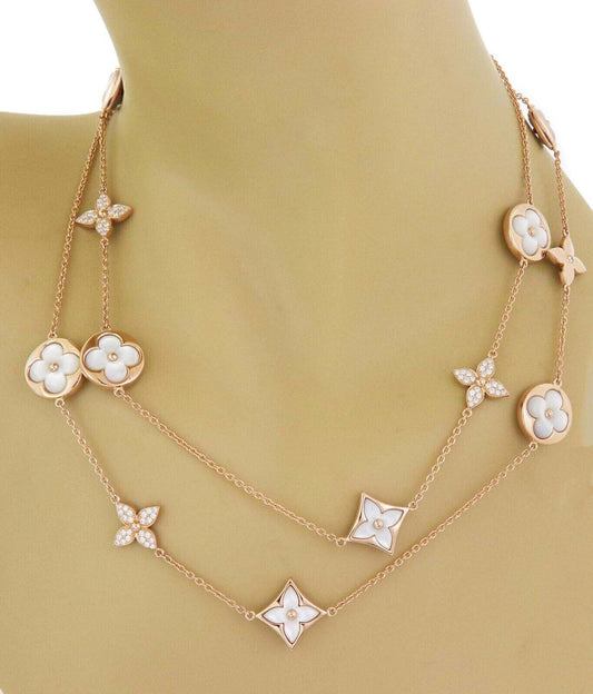 Vuitton Blossom Sautoir Diamond Mother of Pearl 18k Pink Gold Necklace 36" | Necklaces | catalog, Chains, Designer Jewelry, Louis Vuitton, Necklaces | Louis Vuitton