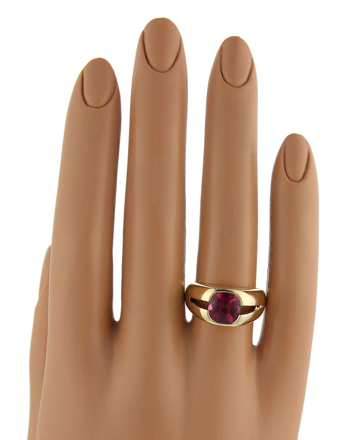 Tiffany & Co. 18k Yellow Gold & Pink Tourmaline Solitaire Ring