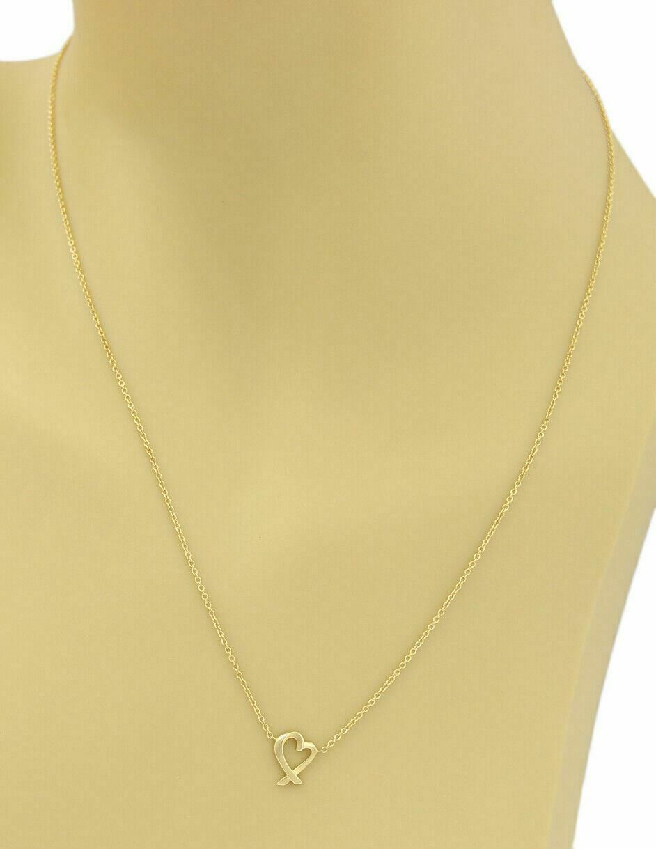 Tiffany & Co. Picasso Mini Loving Heart 18k Yellow Gold Pendant Necklace