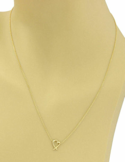 Tiffany & Co. Picasso Mini Loving Heart 18k Yellow Gold Pendant Necklace