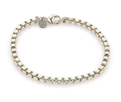 Tiffany & Co. Venetian Box Link Sterling Silver Bracelet