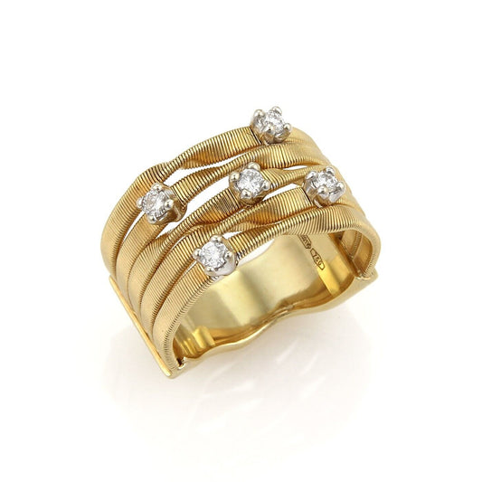 Marco Bicego Marrakech Diamond 18k Yellow Gold 5 Row Band Ring | Rings | bands, catalog, Designer Jewelry, Marco Bicego, Rings | Marco Bicego
