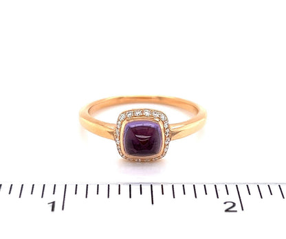 Fred of Paris Diamond Amethyst Ring in 18k Rose Gold - Size 7.75