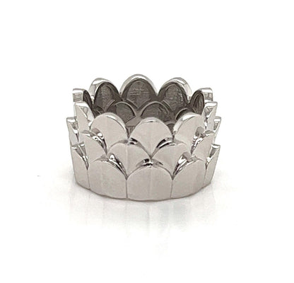 Fred of Paris 18k White Gold 12mm Wide 3 Tier Crown Band Ring - Size 6 | Rings | bands, catalog, Designer Jewelry, Fred of Paris, Rings | Fred of Paris