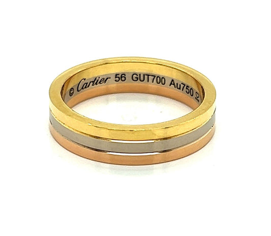 Cartier Vendome Louis Cartier 18k Tri-Color Gold 4.8mm Band Ring w/Cert Size 56 | Rings | bands, cartier, catalog, Designer Jewelry, Rings, Vendome | Cartier