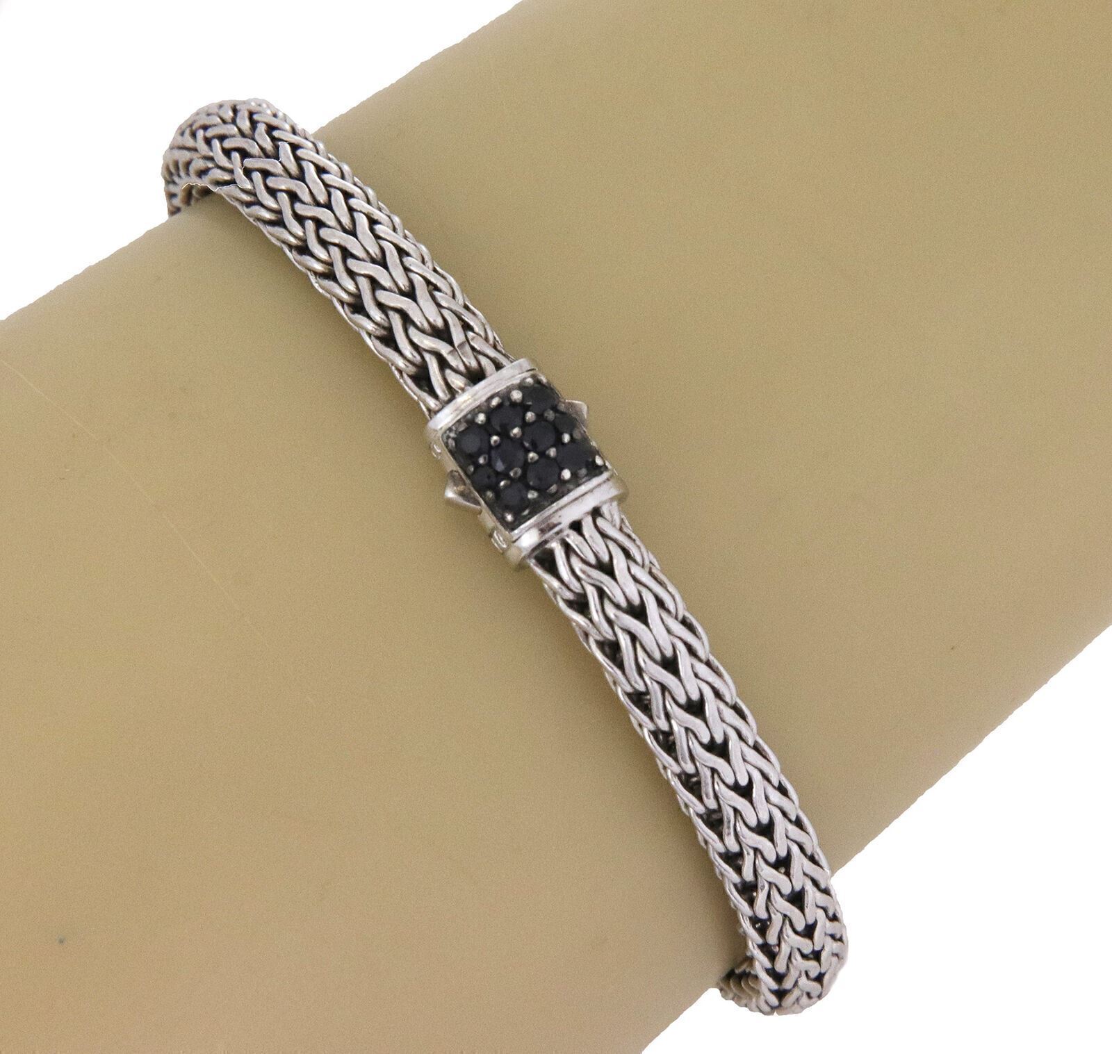 John Hardy Classic Chain Large 6mm Sterling Link Lava Black Sapphire Jewels by Joy